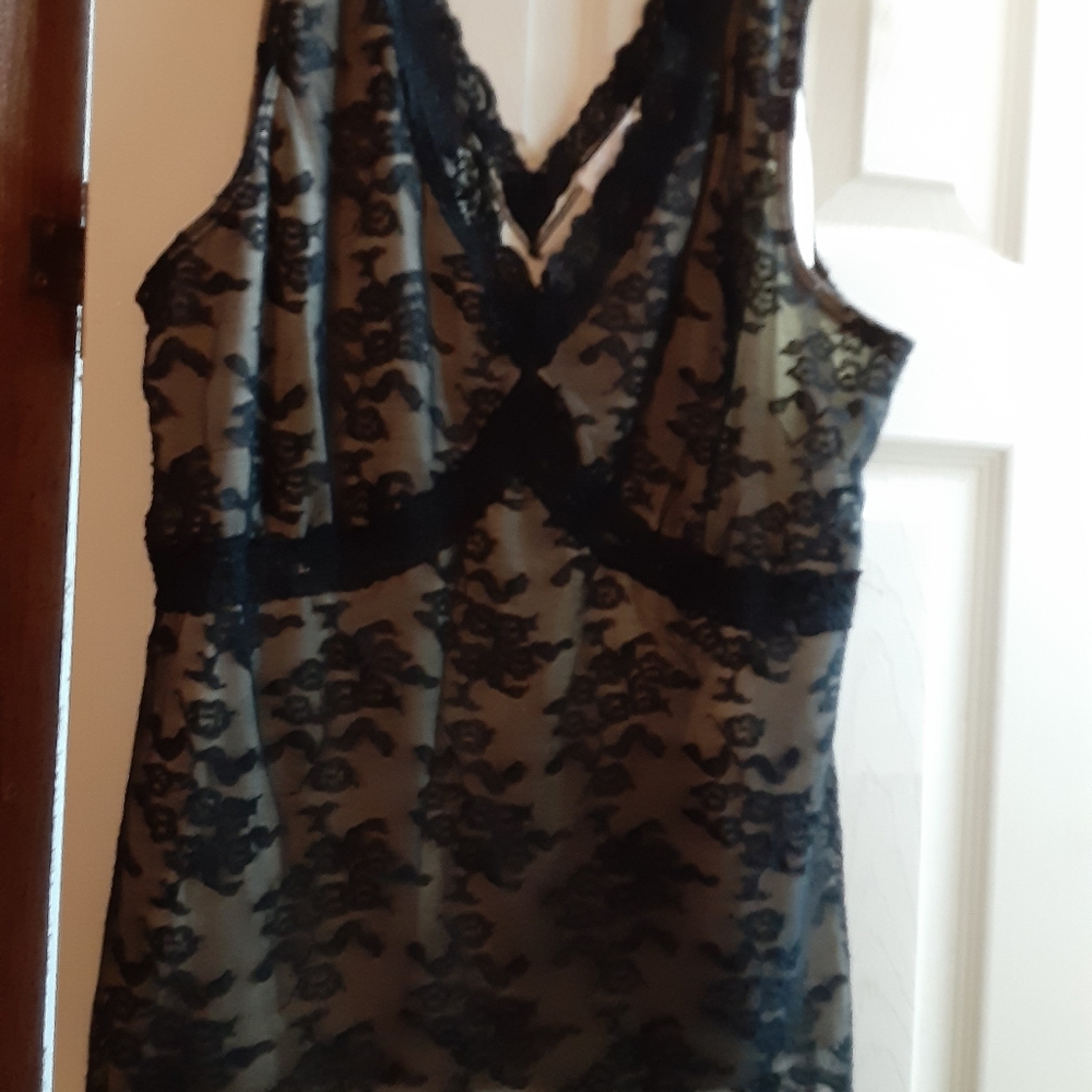 Ladies black lace top, Worthington